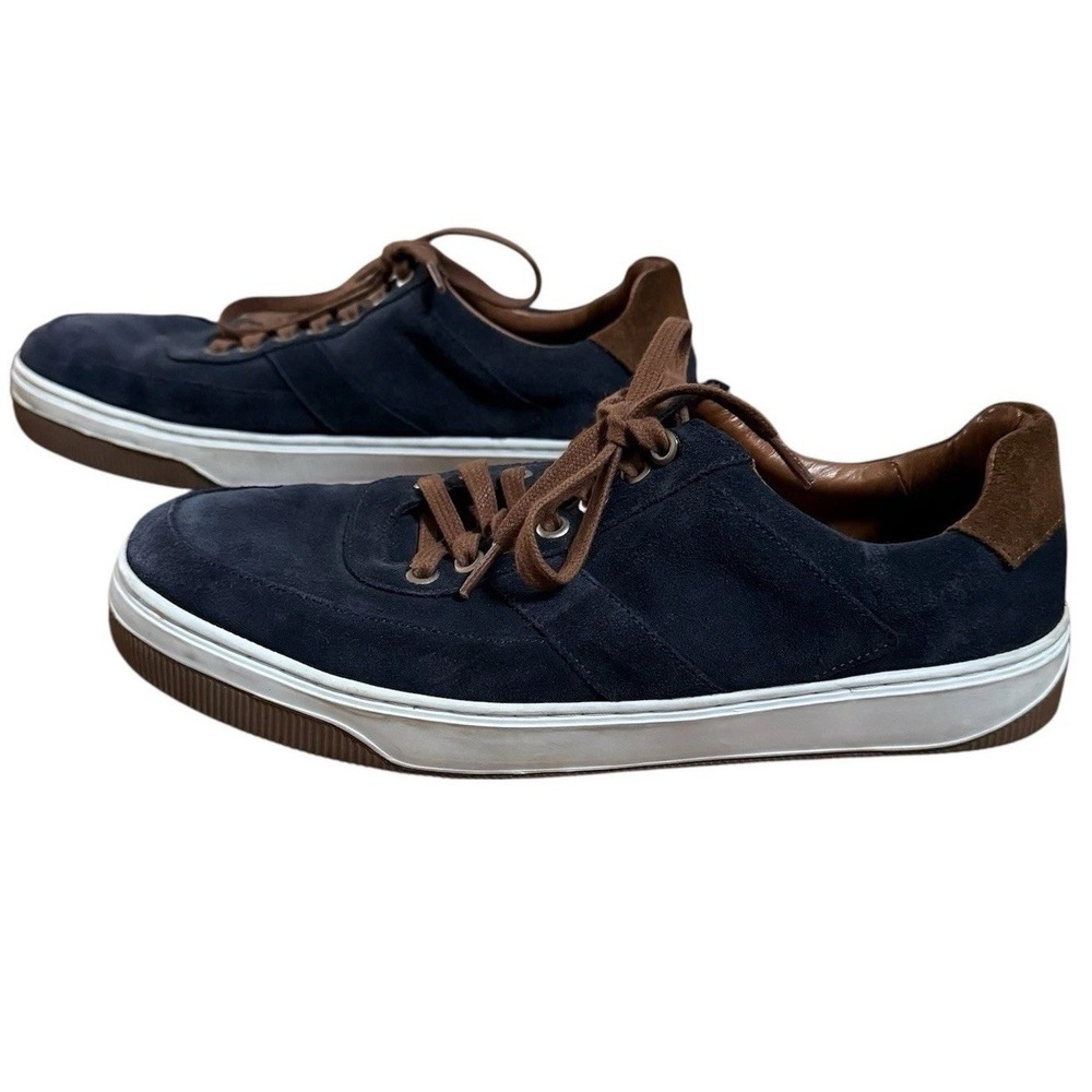 Peter Millar Vantage Suede Sneakers Mens 9.5 Navy Blue‎ Lace Up Retro